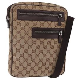 Borsa Messenger Gucci con zip frontale in tela rivestita GG Small