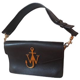 Bolso de hombro JW Anderson Anchor en piel negra