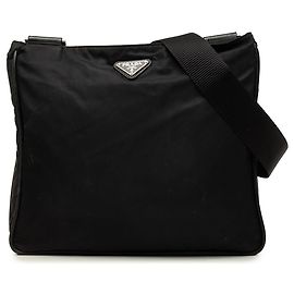 Bolso bandolera Prada Tessuto negro con cremallera