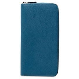 Carteira Longa Prada Saffiano Zip Around Azul