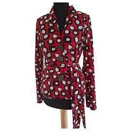 Autre Marque MO&Co. Blazer Jacke Abstrakter Druck Rot Schwarz Weiß