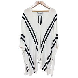 Autre Marque Deuxieme Classe Stripe Knit Poncho Cardigan