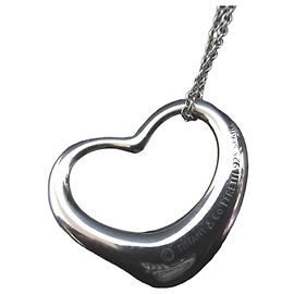 Tiffany & Co Tiffany&Co Elsa Peretti Open Heart Halskette Anhänger 925 Silber