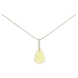 Autre Marque Colar de diamante e quartzo Au750