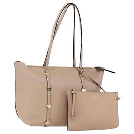 Borsa Tote Salvatore Ferragamo Vala in pelle beige e oro
