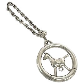 Hermès Porte-clés breloque Hermes Vintage motif cheval en argent sterling 925