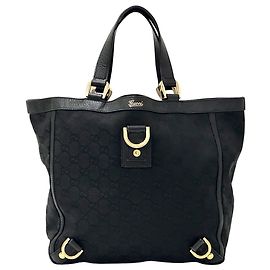 Borsa a mano Gucci da donna in tela GG nera