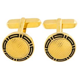 Bulgari Bvlgari Manschettenknöpfe aus Emaille und 18K Gelbgold