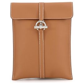 Hermès Borsa a tracolla Hermes Glenan To Go in pelle Swift Gold