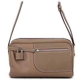 Hermès Borsa a tracolla Hermes Petit Courier Etoupe Evercolor