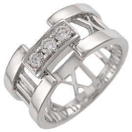 Autre Marque Anello Tiffany & Co. Atlas con diamanti in oro bianco 18K
