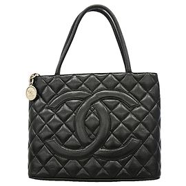 Chanel Black Grained Calfskin Tote Bag