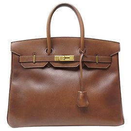 Hermès BORSA VINTAGE HERMES BIRKIN 35 IN PELLE TOGO MARRONE 1996