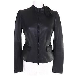 Chaqueta de piel de cordero Valentino con motivo de rosa