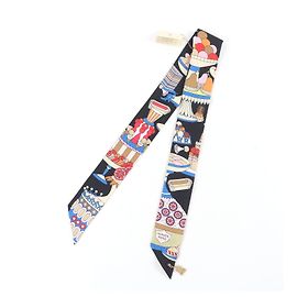 Hermès La Patisserie Francaise Twilly Charms Silk Scarf
