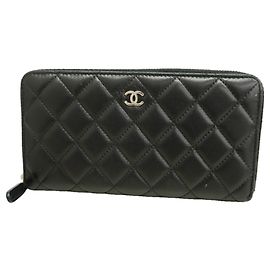 Carteira Longa Chanel Matelassé em pele de cordeiro