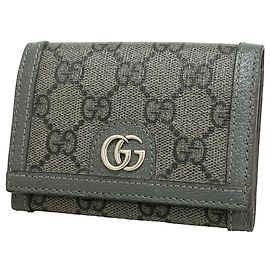 Porta-cartões Gucci GG Supreme Cinza PVC