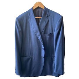 Ermenegildo Zegna Veste bleue boutonnée simple