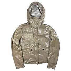 Casaco impermeável leve com capuz Moncler Z8E0182 Bege para mulher Tamanho 1 / S