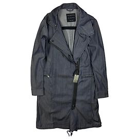 All Saints AllSaints Nia Parka Denim Blue Longline Trenchcoat