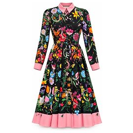 Gucci Abito midi in seta Resort 2017 Flora Snake