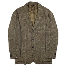 Blazer Fendi Club da uomo a quadri marroni in lana / nylon / viscosa Giacca sport vintage Taglia 50R / L
