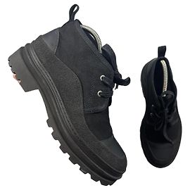 Apc A.P.C. Rue Madame Paris Stivaletti stringati in tela nera e gomma Taglia 40 / 25cm