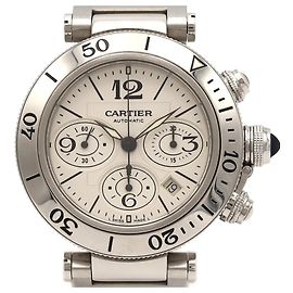 Cartier Pasha Seatimer Chronograph W31089M7 Automatische Uhr aus Edelstahl