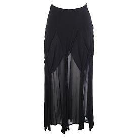 Saia maxi drapeada com nó em rayon preto vintage Moschino Cheap & Chic