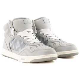 DIOR - Sneakers B27 High Dior in tela rivestita con motivo CD Diamond e pelle grigia (T40,5)