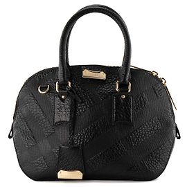 BURBERRY - Borsa Bowling Burberry in pelle martellata e goffrata nera