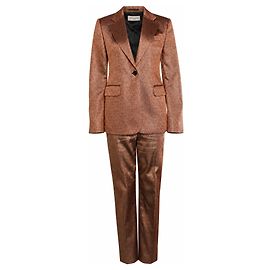 Dries van Noten, Completo in lurex color salmone