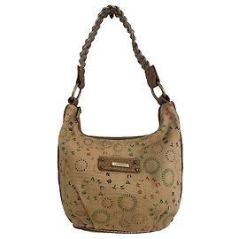 Autre Marque Lancaster Borsa baguette in tela monogramma beige e marrone