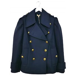 Michael Kors Collection Casaco Pea Coat em lã azul marinho