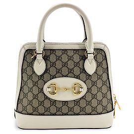 Gucci Horsebit 1955 Top Handle GG Canvas with Leather Mini