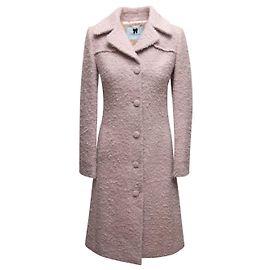 Blumarine langer Mantel aus Schurwolle & Mohair, hellrosa Größe US S