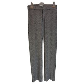 Vêtements VETEMENTS Pantaloni in misto viscosa a spina di pesce Nero/Bianco da donna
