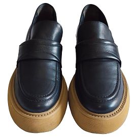 Kennel & Schmenger Mocasines de cuero negro con suela gruesa