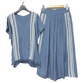 Autre Marque Conjunto de mezcla de lino con bordados Natural VINTAGE GOA