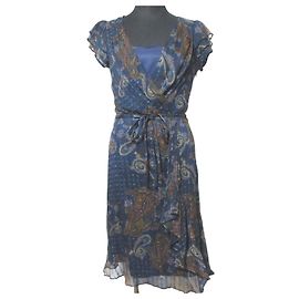 Autre Marque Vestido de seda paisley ANAYI