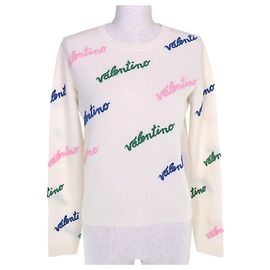 Jersey de punto de lana y cashmere con logotipo de Valentino bordado