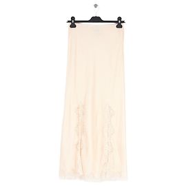 Autre Marque Gonna lunga in seta beige con pizzo Hayley Menzies