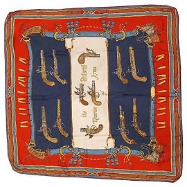 Autre Marque Foulard di seta Richel con stampa di armi storiche