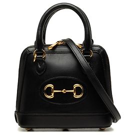 Gucci Horsebit 1955 Satchel Klein aus schwarzem Kalbsleder