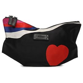 Clutch Alexander McQueen Black Printed Satin Heart De Manta Clutch