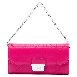 Diorling Wallet on Chain aus rosa Cannage-Kalbsleder Dior
