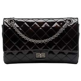 Chanel Brown Quilted Patent Reissue 2.55 Double Flap 226