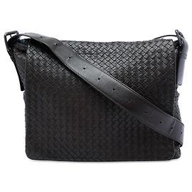 Borsa a tracolla con patta Bottega Veneta in Nappa Intrecciato marrone