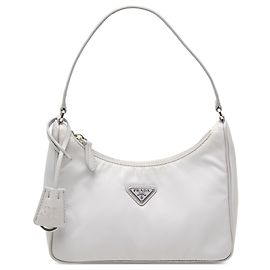 Bolsa de Ombro Prada White Mini Tessuto Re Edition 2005