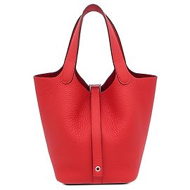 Hermès Red Clemence Picotin Lock 18